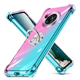 Aquos R8 Case, Shockproof Ring, TPU, Clear, Transparent TPU R8 SH-52D Cover, Clear, Transparent, Slim, Thin, Gradient Stand Function, Car Holder, Anti-Yellowing, Fingerprint, Dustproof, Anti-Slip,