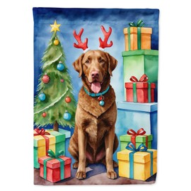 Chesapeake Bay Retriever Christmas Reindeer House Flag