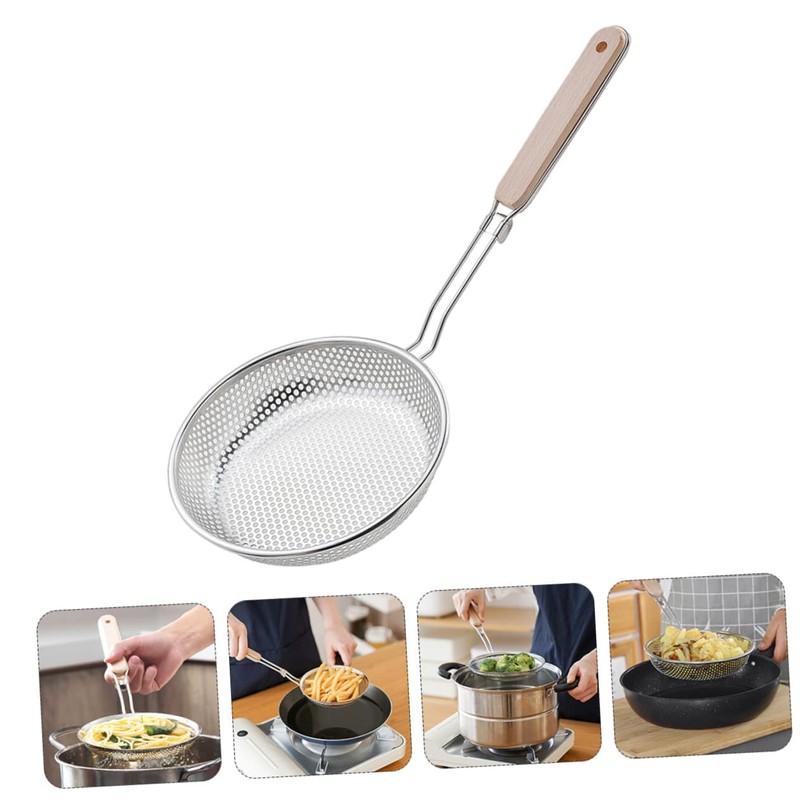 LABRIMP Stainless Steel Skimmer Spoon with Long Handle Strainer for