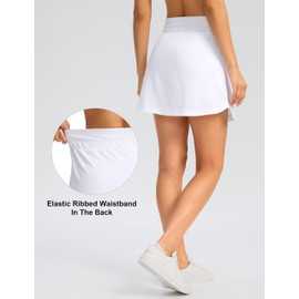 Viodia Golf Skirts for Women with Shorts High Waisted Tennis Skorts with 4 Pockets Lightweight Athletic Skort Bleach White L