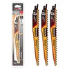 Hardwin 9-Inch Reciprocating Saw Blade 3TPI 24TCT Wood 3-Pack