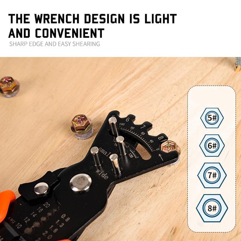 Multifunctional Wire Stripper, Wire Stripper Orange Red Cable Stripper Multifunctional