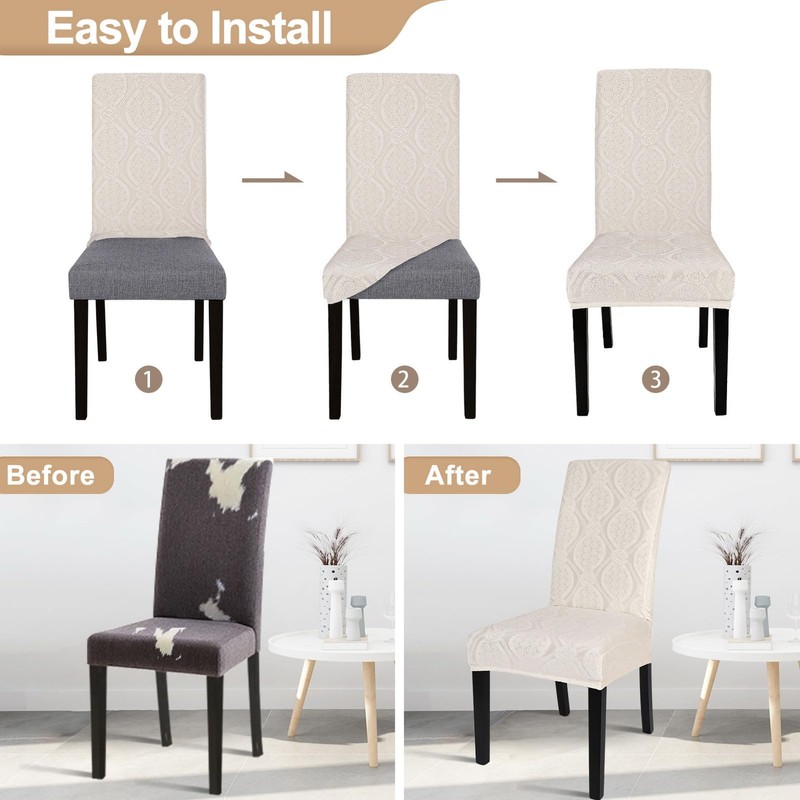 SearchI Waterproof Dining Room Chair Covers, Stretch Parsons Chair Slipcovers