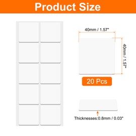 HARFINGTON 20pcs Double Sided Sticky Tape Dots, Adhesive Two Sided Nano Dots, Clear Removable Mounting Square Sticky Dots Traceless for Art Craft, Decoration, 1.57"x1.57"x0.03"