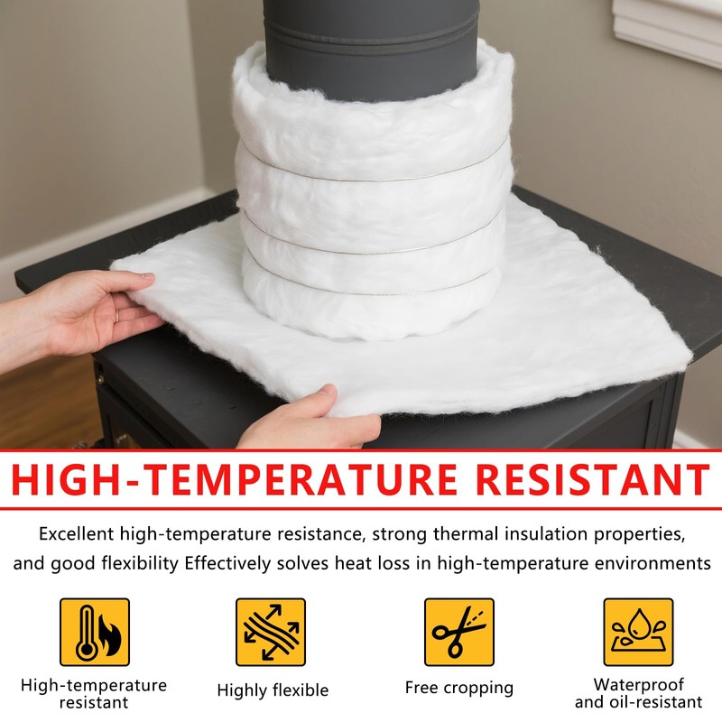 DOTUHAO Ceramic Fiber Insulation, 24"x8"x1"Thick Fireproof Insulation Blanket, 2300F High