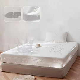 Fitted Sheet Waterproof Single Waterproof Sheet Semi Double Queen Fully Waterproof Sides Waterproof Fully Washable Box Anti-mite Baby Bedwetting Sheets For Babies Elderly Nursing Waterproof Bed Sheets