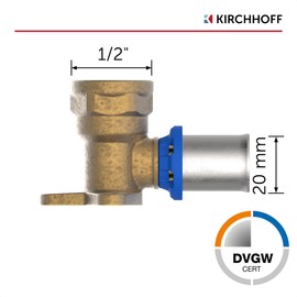 KIRCHHOFF MSVR Pipe, Set of 3, Press Fitting 20 mm x 1/2 Inch, Aluminium Composite Pipe, for Heating, Underfloor Heating, DVGW Certified, Suitable for Drinking Water, Made in Europe, Pack of 3