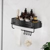 Suction Cup Shower Caddy, Suction Shower Shelf with Portable Hooks,