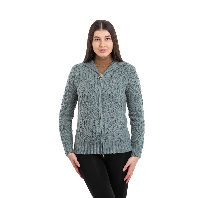 SAOL - Cárdigan con capucha y cierre para mujer, 100%