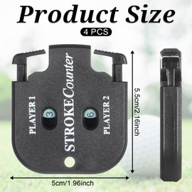 simarro 4pcs Golf Stroke Counter, Portable Golf Score Stroke Counter With Dial Resetting Tool Key Chain Outdoor Sports Scoreboard for Different Kinds Of Competitions And Games