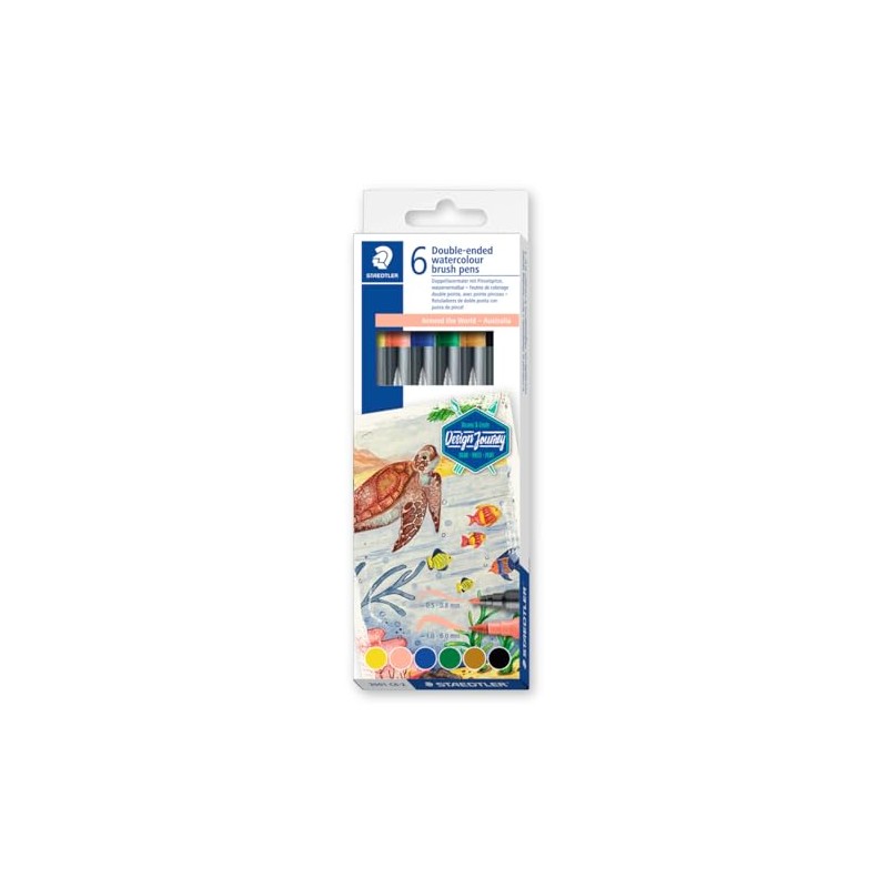 STAEDTLER 3001 C6-2 Design Journey Watercolour Brush Pens - Around