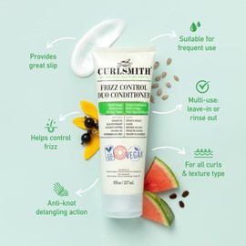 Curlsmith - Frizz Control Duo Hair Conditioner, Nourishing Rinse Out or Leave In, Detangling, Smoothing, For All Curl Types, Vegan, 237ml/8 fl oz