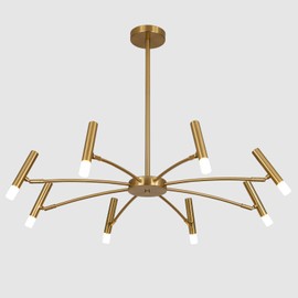 Flyrose Small Chandelier Light Fixture Brass Gold Dining Room Lighting Fixtures Modern Sputnik Chandelier Traditional Bedroom Chandelier Ceiling Light Mid Century Living Room Ceiling Light