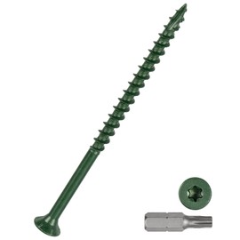 DTGN #10x3-1/2 Deck Screws - 150Pack - Good for Decks, Fences, Frames, Farms, Outdoor Furniture - Carbon Steel Wood Screws W/ T25 Torx Star Drive Bit - Green