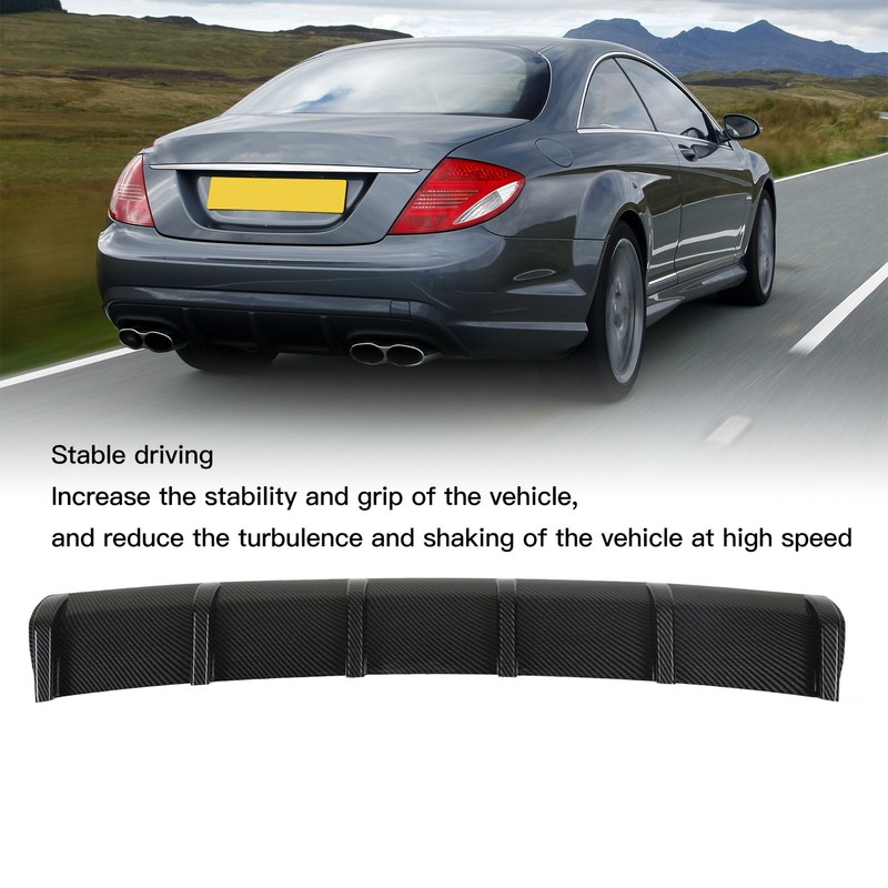 93cm Rear Bumper Diffuser Carbon Fiber Pattern Sporty Style Shark