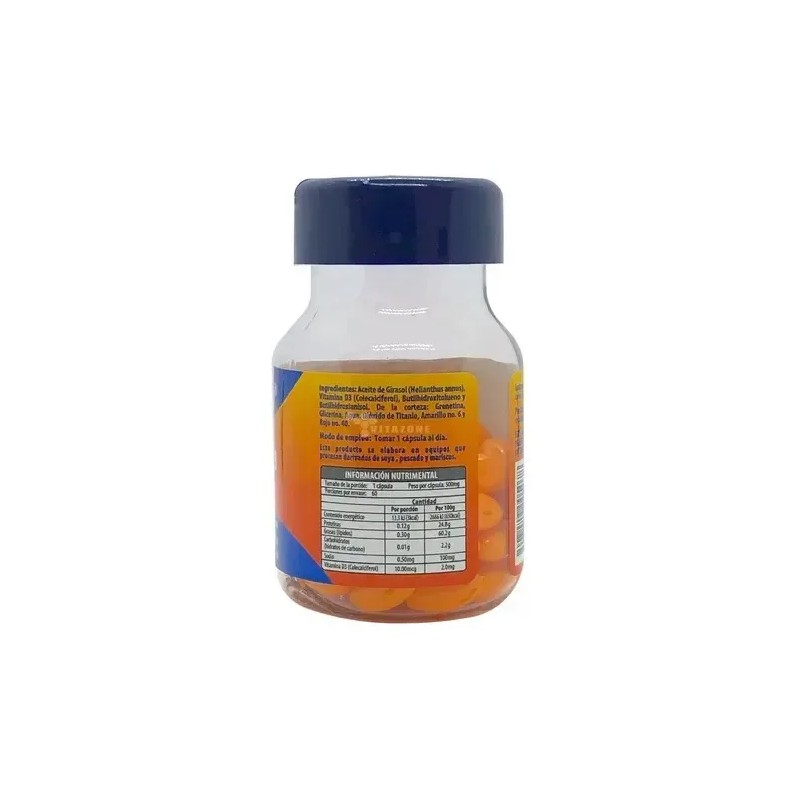 Vitamina D3 60 Cápsulas Naturagel Sabor Sin Sabor