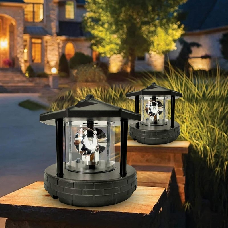 tifoss Solar Powered Rotating Lighthouse 360 Degree Rotating Lamp with
