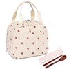 AYNKH Insulated Lunch Bag, with White Small Flower Chopstick Bag,