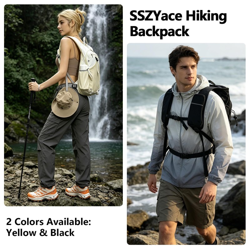 SSZYace Hiking Backpack for Women Men Hiking Essentials Lightweight Backpack