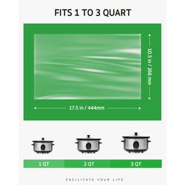 Syntus Slow Cooker Liners, 10 Count Cooking Bags Small Size Disposable Pot Liners Plastic Bags, Fit 1QT to 3QT for Slow Cooker Cooking Trays, 10.5"x 17.5", 10 Liners