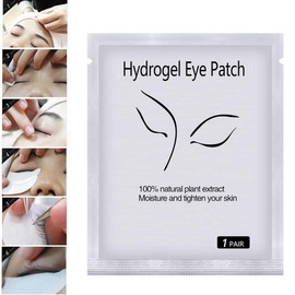 Exeton, Eyelash Gel Pads, 50 Pairs, Lint Free Under Eye Gel Pads Eye Patches For Eye Lash Extensions, Saloons, Individual (Silver Fox)