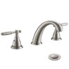 Solid Brass Brushed Nickel 2 Handle Widespread Bathroom Sink Faucet