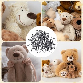 Glass Eyes for Crafts, 150PCS Safety Eyes 2/3/4mm Black Beans Needle Type Glass Eye Doll Eyeballs Small Ball Craft Eye for DIY Bear Plush Animal Puppet Needle Felting Dolls Sewing Crafts