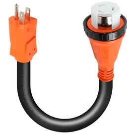 RV Power 50 Amp to 110 Adapter, NEMA 5-15P Male Plug to SS2-50R Female Receptacle RV Plug Adapter with Locking Connector, 13 Inch 50 amp rv Plug, ETL Listed Power Connector