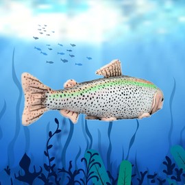 Juguete de peluche de trucha arco iris de simulación de corazón pequeño, 16.5 pulgadas, suave trucha arco iris, juguete de peluche, juguete de peluche para Navidad para niños y niñas