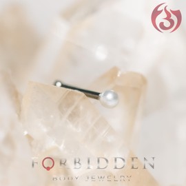 Forbidden Body Jewelry 20g Surgical Steel Pearly White Ball Straight Nose Stud