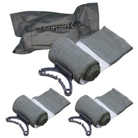 Endure Military First Aid Bandage, Battle Wound Dressing, EMS First Aid Essential, Emergency Trauma Bandage 6 Inch - Combat Military Style IFAK Stop The Bleeding (6", 3, Count)