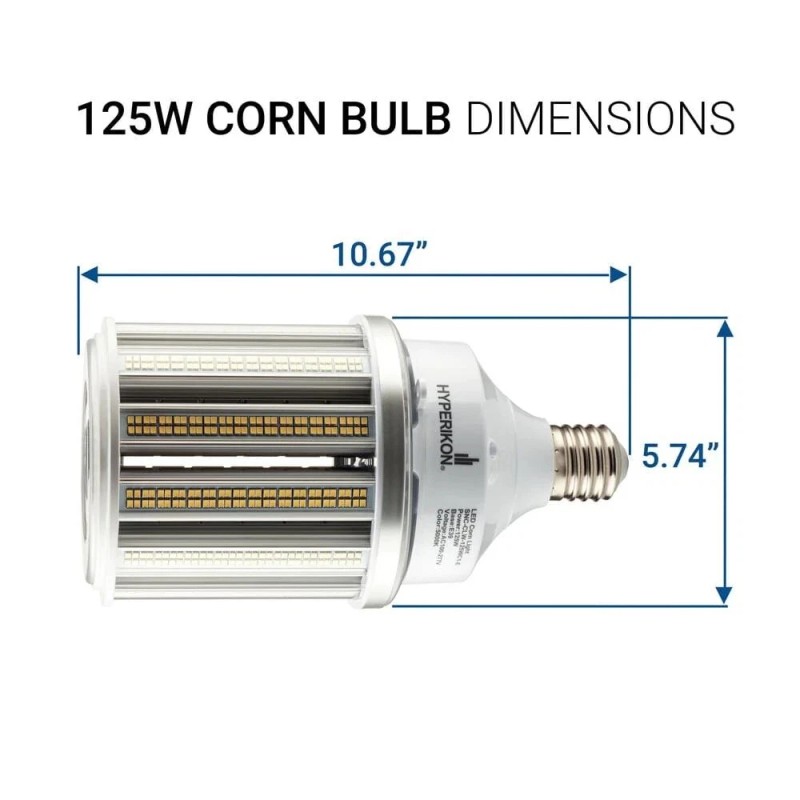 Hyperikon 125W LED Corn Bulb E39 Base 5000K