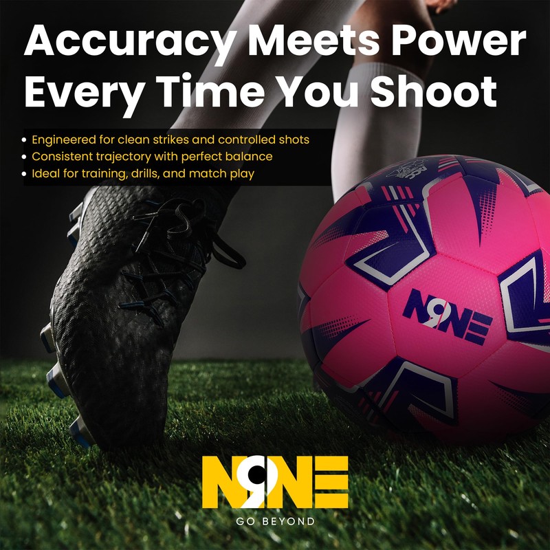 NINE Premium Quality Footballs Striker - Size 3, 4, 5