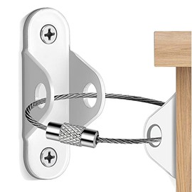 Ougourim Anclajes para Muebles (10 Paquetes) Anclajes Anti-Volcado para Muebles a Prueba de Bebés, Anclaje de Pared para Muebles Correas Antisísmicas para Muebles Cómoda Anclaje de Seguridad de Pared