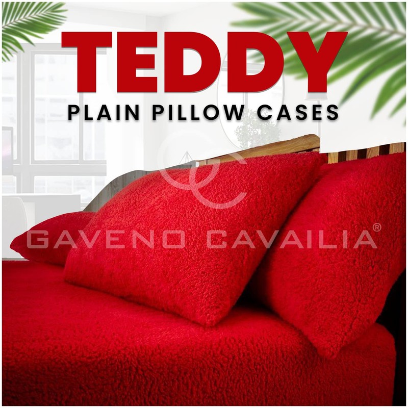 GC GAVENO CAVAILIA 2 Pack Teddy Fleece Pillow Cases -