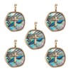 COGCHARGER Abalone Shell Charms Pendant Round Paua Shell Charms Natural