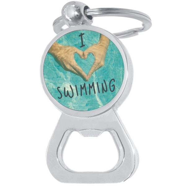 NewCharms I Heart Swiming Bottle Opener Keychain - Metal Beer