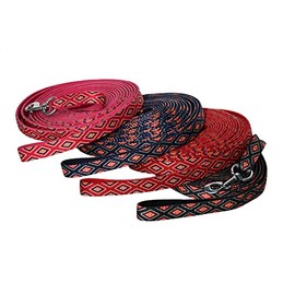 Rhinegold Diamond Pattern Lunge Rein - Red