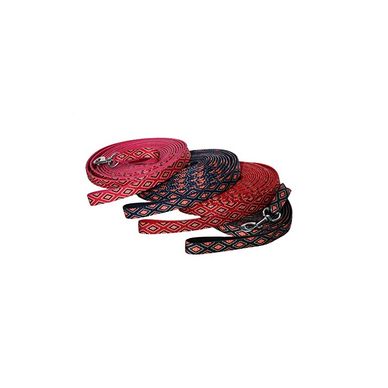 Rhinegold Diamond Pattern Lunge Rein - Red