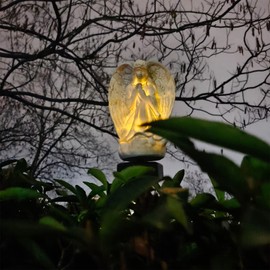 Luz solar de jardín para decoración al aire última intervensión, Ángel de resina, luz LED solar con estaca, luz impermeable de animales para flores, valla de césped, pasarela, patio, decoración de