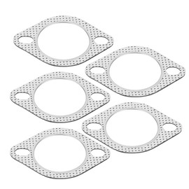 Suuonee Exhaust Gasket, 5pcs of 2.5" Aluminium Alloy Exhaust Header Down Pipe Manifold Collector Flange Gasket 2 Bolt