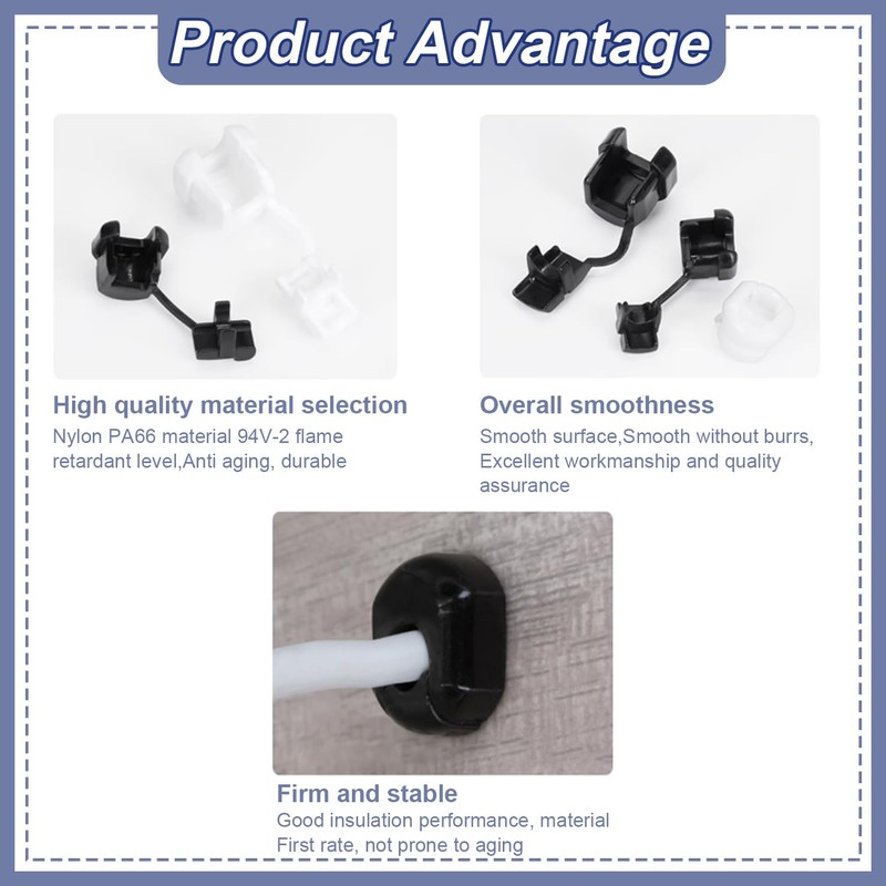 Fielect Round Cable Wire Strain Relief Bush Grommet Round Strain