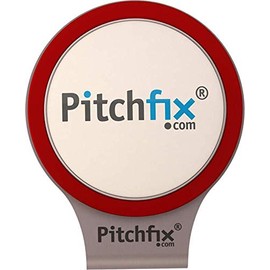 Pitchfix Golf Hat Clip with Removable Magnetic Ball Marker – Golf Accessories, Identification Marker, Light Weight, Stainless Steel, Easy to Use, Best Choice of Professional Golfers Red