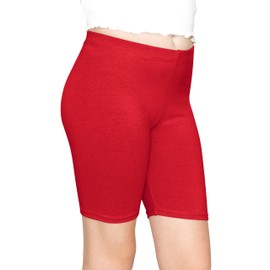 Stretch Is Comfort Girl'S Cotton Biker Shorts Red Medium
