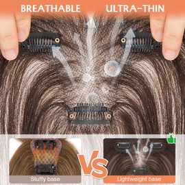 Benehair Clip in Bangs 100% Real Hair 3D Wispy Bangs for Women 11" #02
