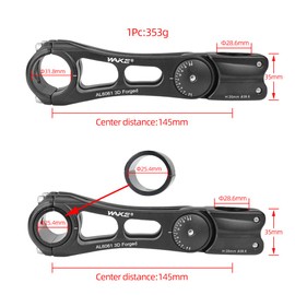 BESNIN Adjustable Bike Stem 0-90 Degree 1in(25.4mm)/1.25in(31.8mm) for Handlebar 110mm 145mm stemlength, Adjustable MTB Stem Mountain Bike Stem for Bicycle, Road Bike, MTB, BMX, Cycling (145mm)