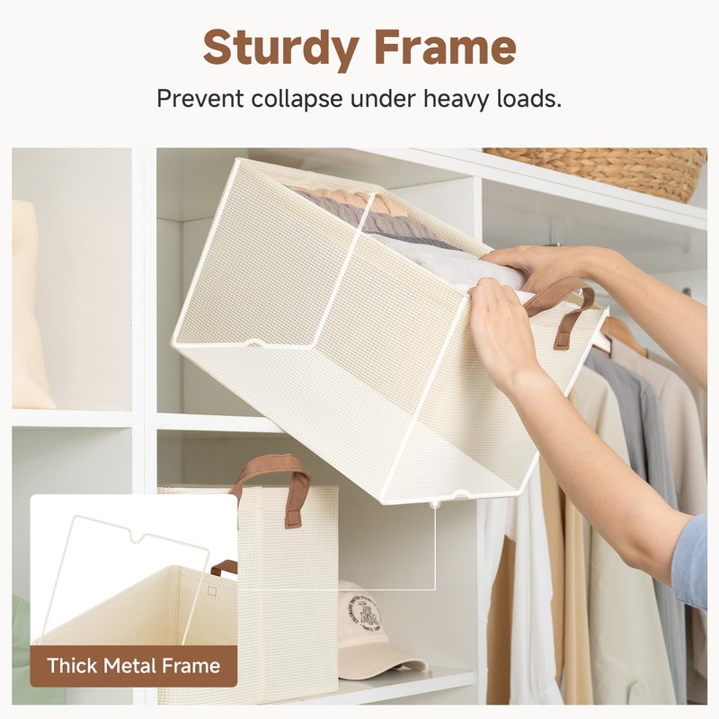 StorageWorks Storage Bins, Shelves Baskets for Organizing, Large Fabric Closet