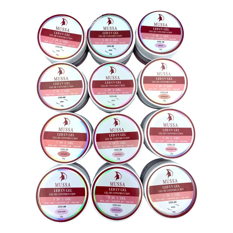 Gel De Construcción Para Uñas X 12 Piezas Mussa Manicure