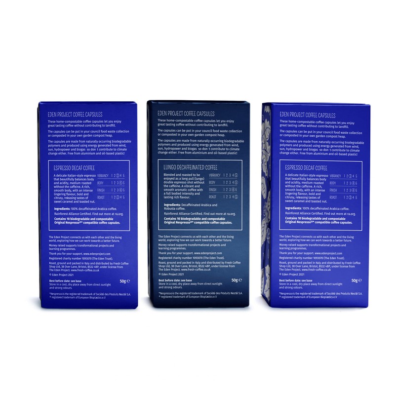 THE EDEN PROJECT Plastic Free Nespresso Compatible Coffee Capsules MIXED