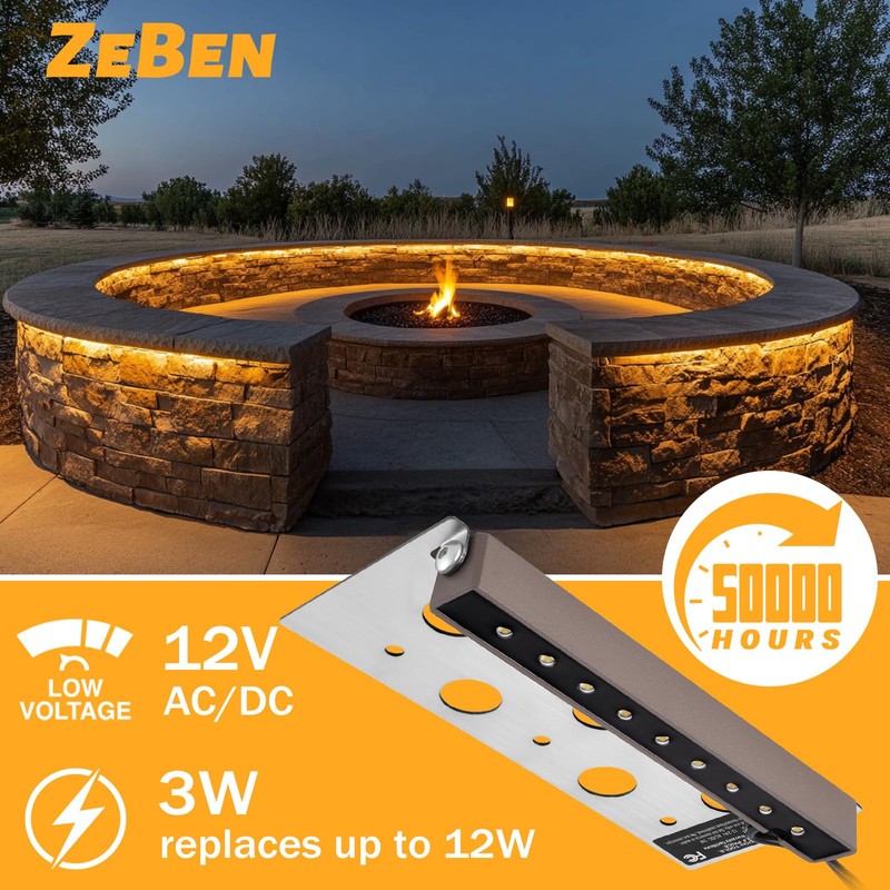 Z Zeben 7 Inch Retaining Wall Lights [ 8 Pack